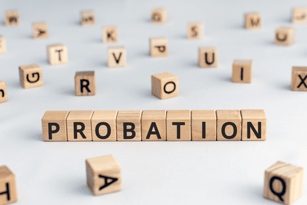 Holzklötze mit Buchstaben die das Wort "PROBATION" bilden