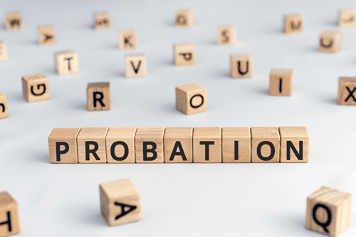 Holzklötze mit Buchstaben die das Wort "PROBATION" bilden