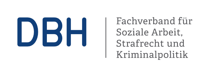 Das Logo des DBH mit der Aufschrift "DBH Fachverband für Soziale Arbeit, Strafrecht und Kriminalpolitik"