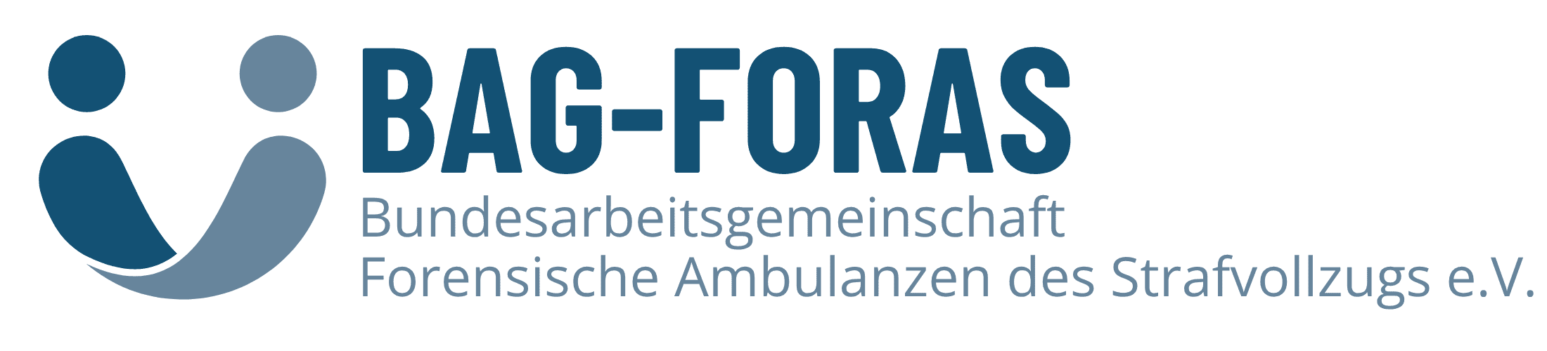 Das Logo der BAG-FORAS mit der Aufschrift "Bundesarbeitsgemeinschaft Forensische Ambulanzen des Strafvollzugs e.V."