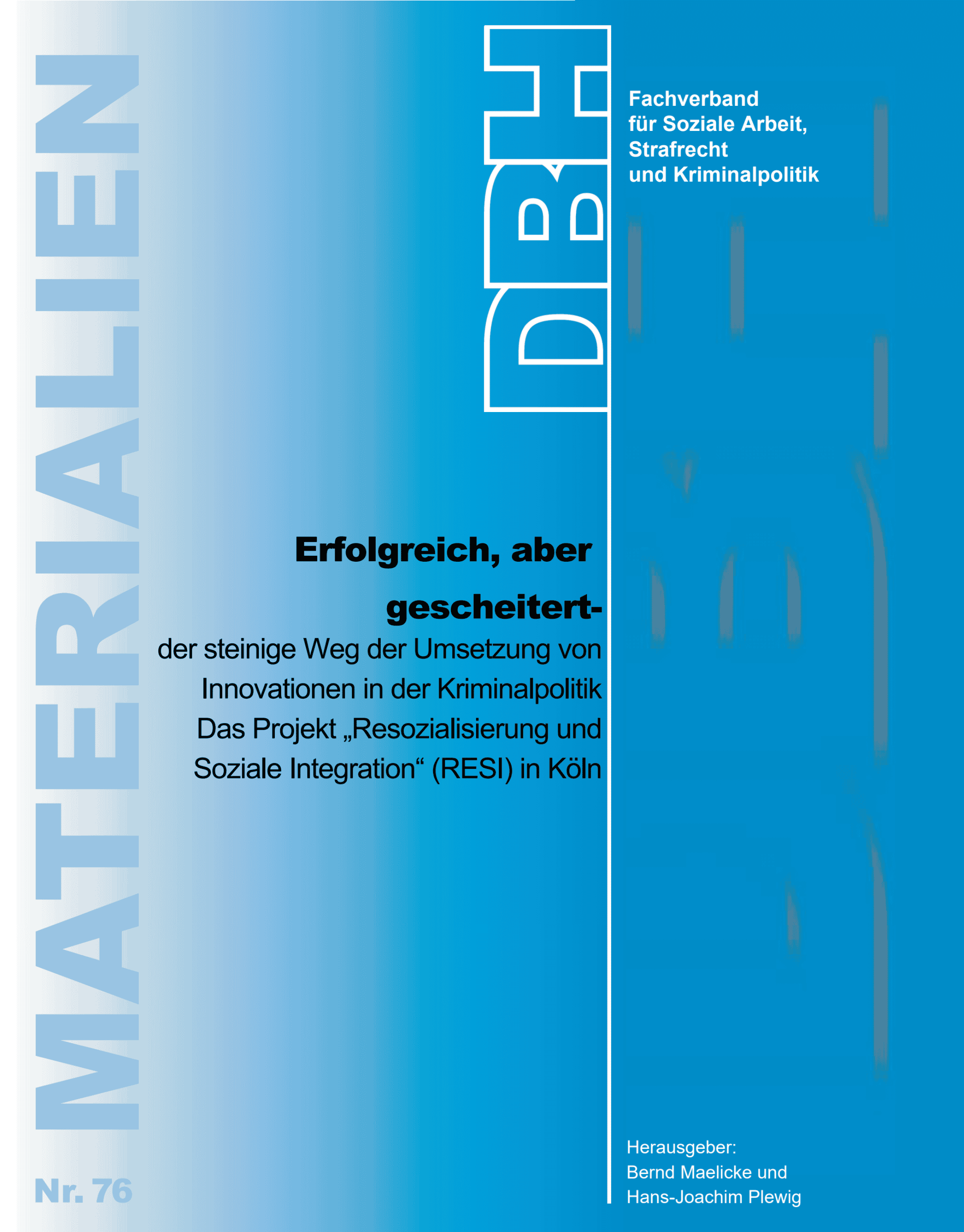 Cover DBH-Materialien Nr. 76